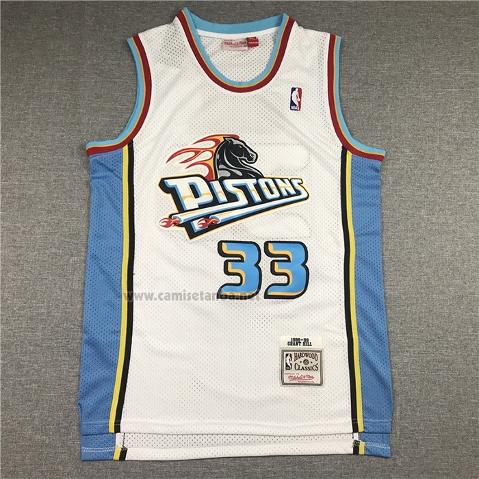 Camiseta Detroit Pistons Grant Hill #33 Mitchell & Ness 1998-99 Blanco
